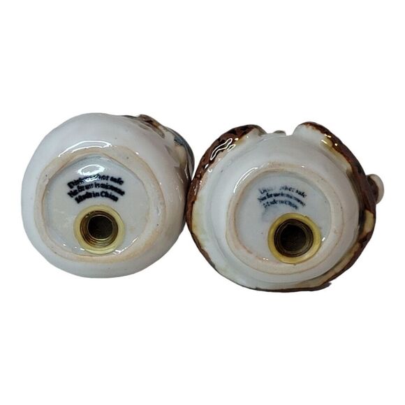 Vintage Nicholas Square Snowman Salt & Pepper Shakers Forest Friends - Picture 7 of 8